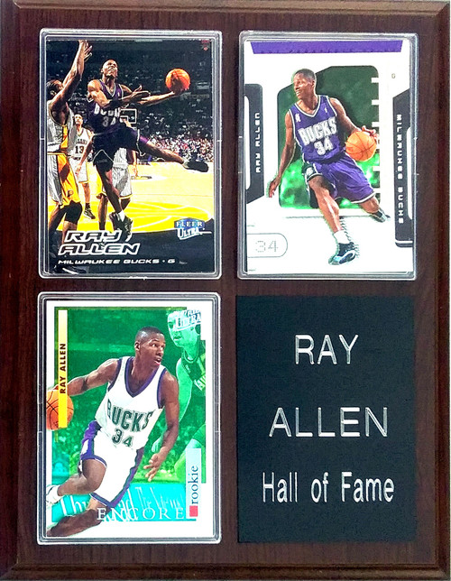 Ray Allen Milwaukee Bucks 3-Card 7x9 Plaque