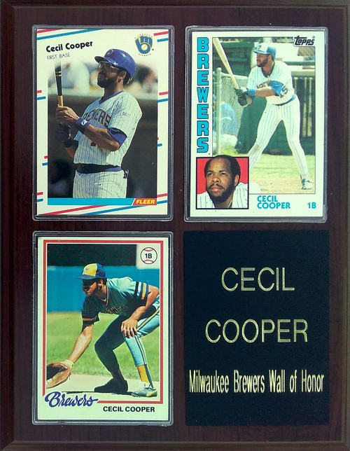 Cecil Cooper Milwaukee Brewers 3-Card 7x9 Plaque