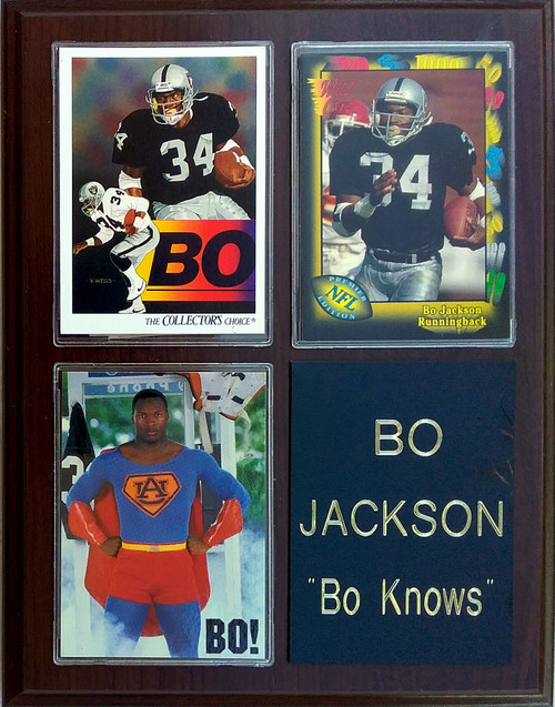 Bo Jackson Los Angeles Raiders 3-Card 7x9 Plaque