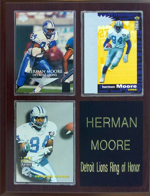 Herman Moore Detroit Lions 3-Card 7x9 Plaque