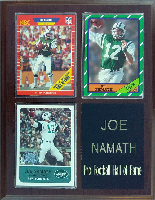 Joe Namath New York Jets 3-Card 7x9 Plaque