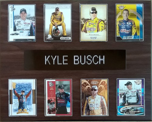 Kyle Busch NASCAR 8-Card 12x15 Cherry-Finished Plaque