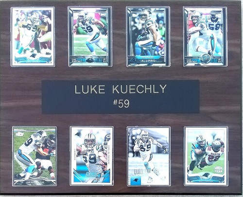 Luke Kuechly Carolina Panthers 8-Card 12x15 Cherry-Finished Plaque