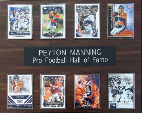 Peyton Manning Denver Broncos 8-Card 12x15 Cherry-Finished Plaque