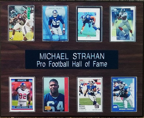 Michael Strahan New York Giants 8-Card 12x15 Cherry-Finished Plaque