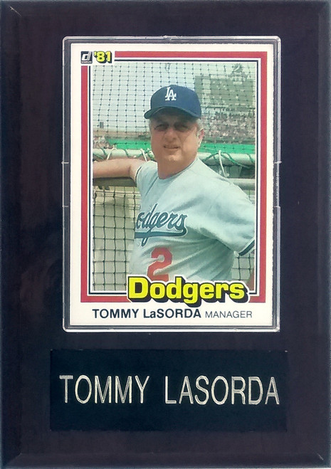 Tommy Lasorda Los Angeles Dodgers Card Player Plaque