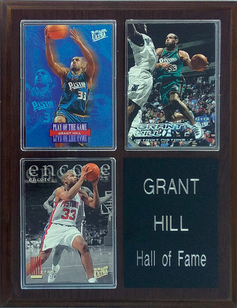 Grant Hill Detroit Pistons 3-Card 7x9 Plaque