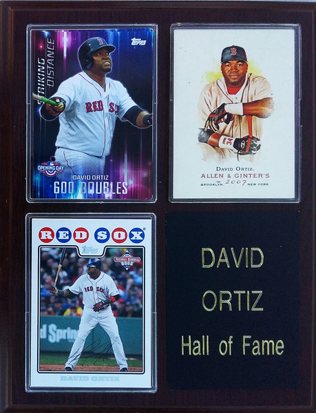 David Ortiz Boston Red Sox HOF 3-Card 7x9 Plaque