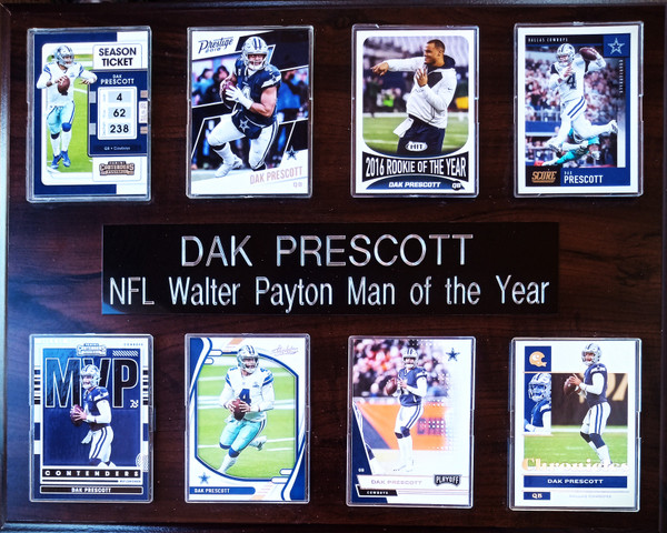 Dak Prescott Dallas Cowboys 8-Card 12x15 Cherry-Finished Plaque