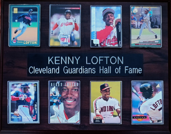 Kenny Lofton Cleveland Guardians (or Indians) 8-Card 12x15 Cherry-Finished Plaque