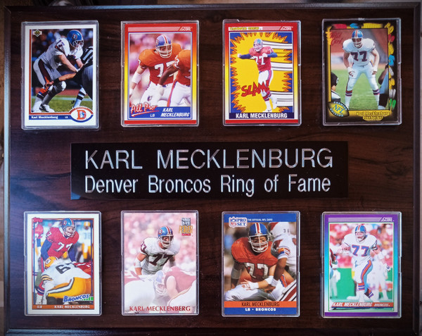 Karl Mecklenburg Denver Broncos 8-Card 12x15 Cherry-Finished Plaque