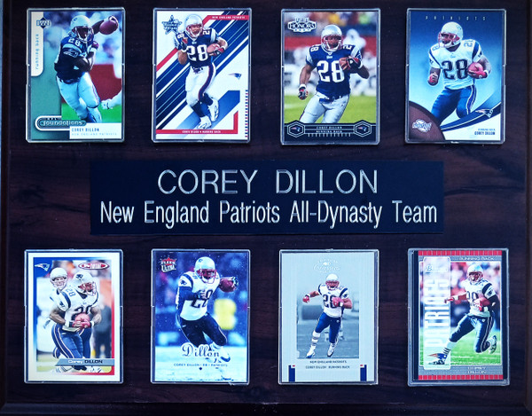 Corey Dillon New England Patriots 8-Card 12x15 Cherry-Finished Plaque