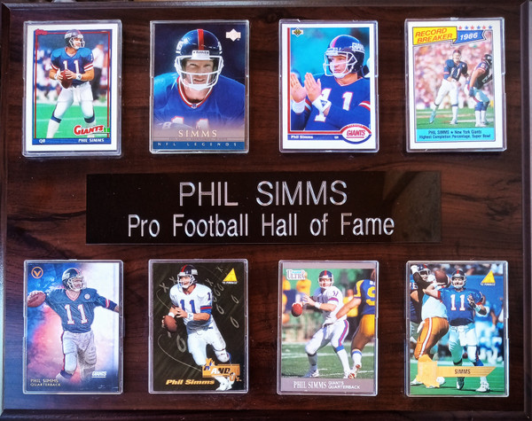 Phil Simms New York Giants 8-Card 12x15 Cherry-Finish Plaque