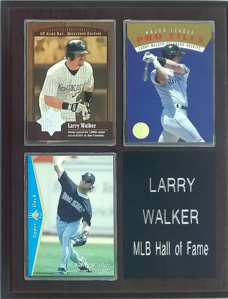 Larry Walker Colorado Rockies 3-Card 7x9 Plaque