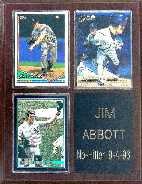 Jim Abbott New York Yankees 3-Card 7x9 Plaque