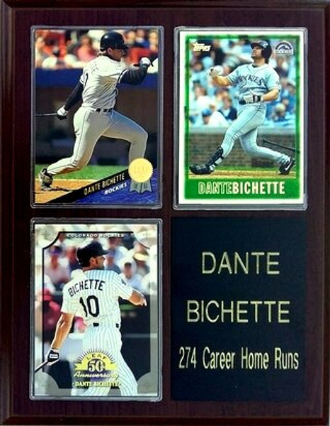 Dante Bichette Colorado Rockies 3-Card 7x9 Plaque