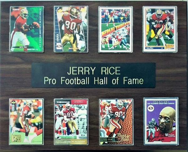 Jerry Rice San Francisco 49ers 8-Card 12x15 Cherry-Finished Plaque
