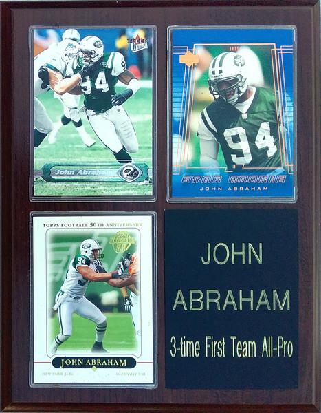 John Abraham New York Jets 3-Card 7x9 Plaque