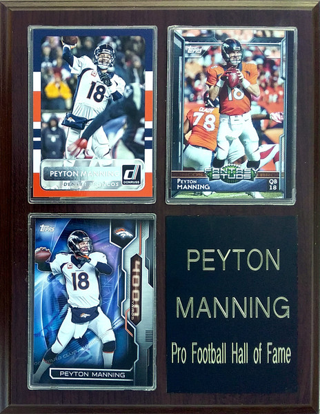 Peyton Manning Denver Broncos 3-Card 7x9 Plaque