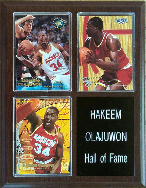 Hakeem Olajuwon Houston Rockets 3-Card 7x9 Plaque