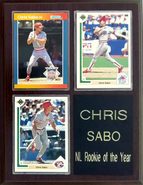 Chris Sabo Cincinnati Reds 3-Card 7x9 Plaque