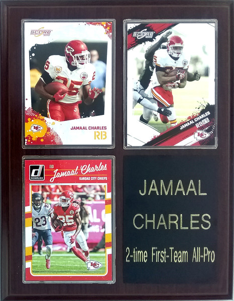 Jamaal Charles Kansas City Chiefs 3-Card 7x9 Plaque