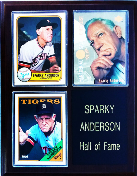 Sparky Anderson Detroit Tigers 3-Card 7x9 Plaque