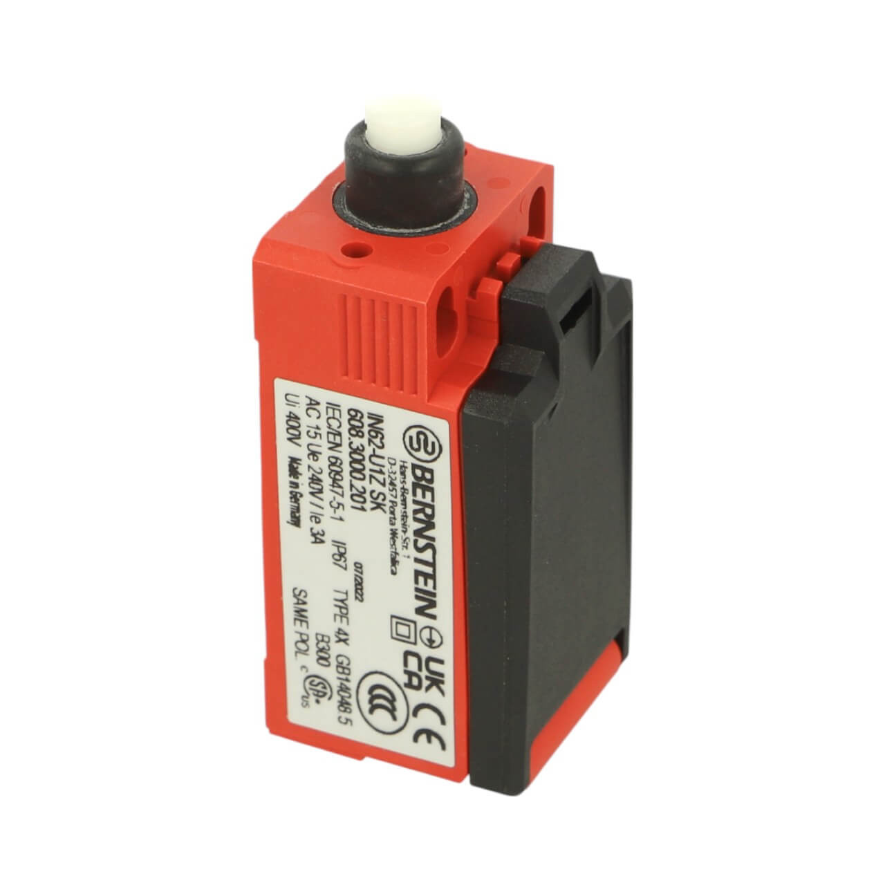 Bernstein AG IN62 Plastic Body Limit Switch, 1NO/1NC, 5A, 240VAC