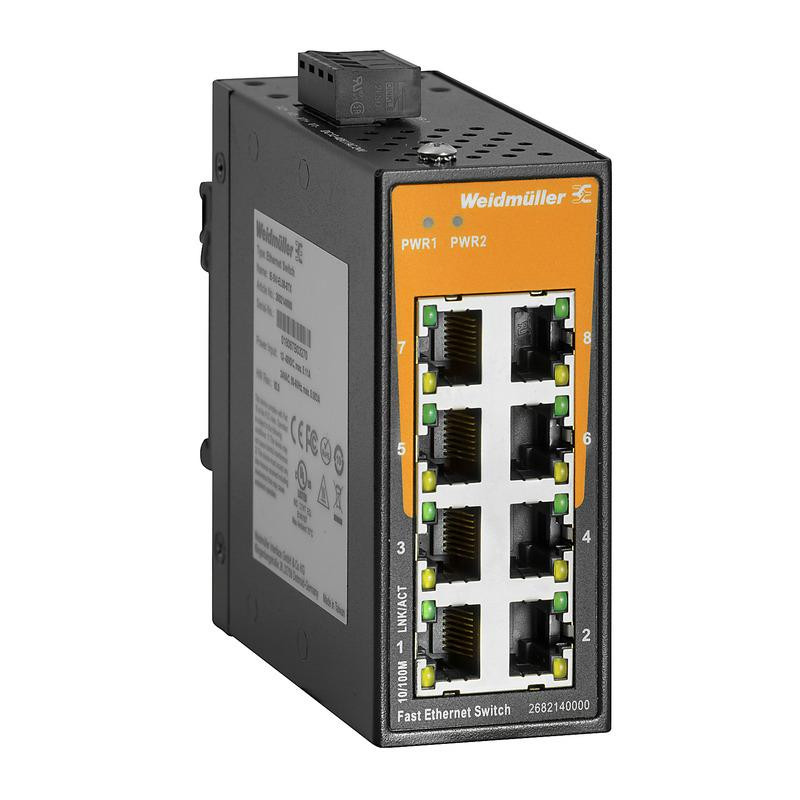 Weidmuller IE-SW-EL08-8TX Unmanaged Ethernet Switch, 8-Port 10