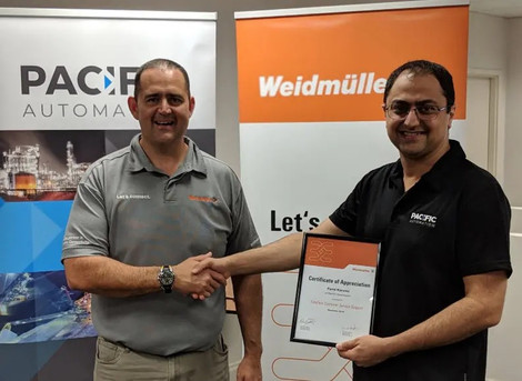 Pacific Automation’s Farid Karami recognised by Weidmuller
