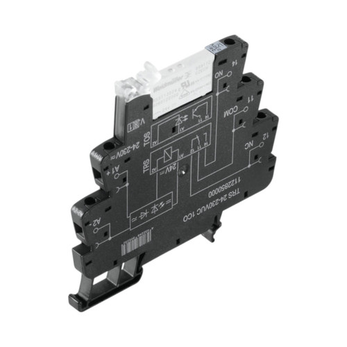 Weidmuller TRS Compact Relay, SPDT, 24-230V AC/DC, 6A, Screw Connection, TS35 DIN Rail, with Status LED