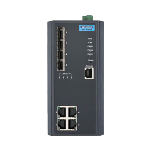 Advantech EKI-7708G-4FI Managed Industrial Ethernet Switch, 4x Gigabit RJ45, 4x SFP, 10/100/1000Mbps, 12-48VDC