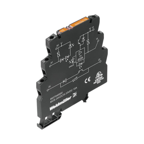Weidmuller MOS Solid-State Relay, 1 NO Contact, 24V DC Control, 5-33V DC Switching, 10A, TS 35 Mount