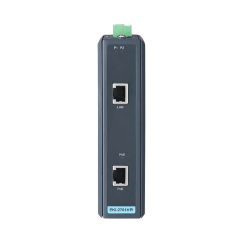Advantech EKI-2701HPI-AE Industrial Gigabit PoE Injector, 1x 10/100/1000Base-T PoE+ Out, IEEE 802.3af/at