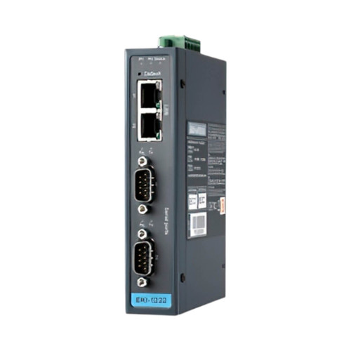 Advantech EKI-1222 2-Port Modbus Gateway, 2x RJ45 Ethernet, 2x RS-232/422/485 Serial, 10/100Mbps, 12-48V DC