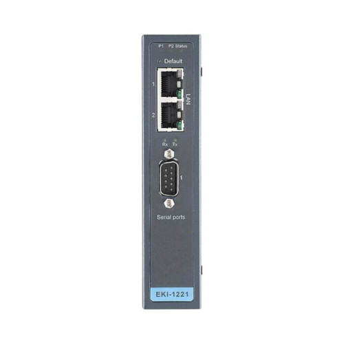 Advantech EKI-1221 1-Port Modbus Gateway, 1x RS-232/422/485 Serial, 2x RJ45 Ethernet, 10/100Mbps, 12-48V DC