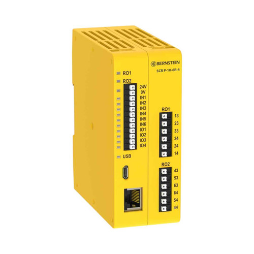 Bernstein AG Safety Relay, 10 Safety Inputs, 6 NO Relay Outputs, 24VDC, Ethernet, Profinet/EthernetIP/Modbus