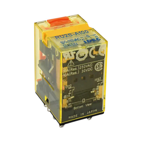 Idec RU2S Universal Relay, DPDT, 10A, 24V DC Coil, Plug-In, LED Indicator, Latching Lever, with Diode