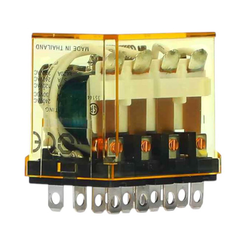 IDEC RH4B General Purpose Relay, 4PDT, 10A, 110V DC Coil, 14-Pin, Plug-In, with LED Indicator