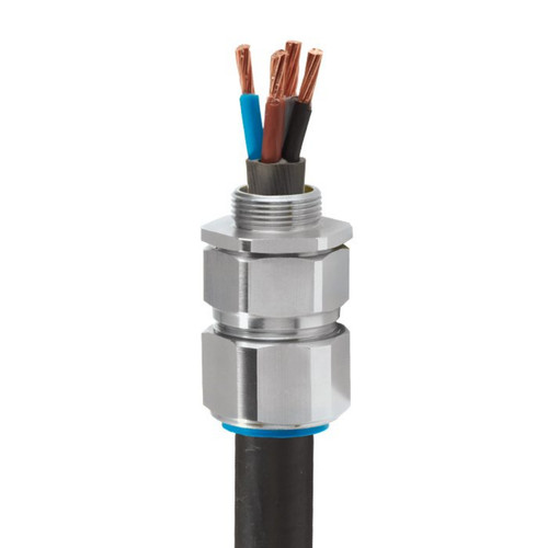 CMP CX M20 Industrial Cable Gland for Braid and Armoured Cables, 9.5 to 15.9mm Cables, Nickel Plated Brass