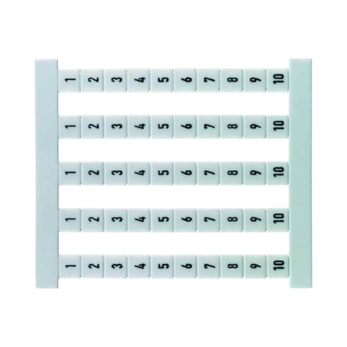 Weidmuller DEK Terminal Marker, 5x5mm, White, Snap-On for Terminal Blocks, Numbered 151-200, Vertical Text