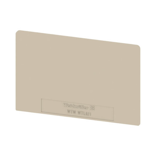 Weidmuller WTW WTL6/1 DB Partition Plate, Beige, Plastic, Snap-On for WTL 6/1 Test-Disconnect Terminal Blocks