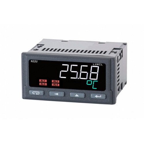 Lumel N32U Digital Panel Meter, Universal Input, 20-40V AC/20-60V DC, RS-485, 4 Relay Outputs, LCD, IP65
