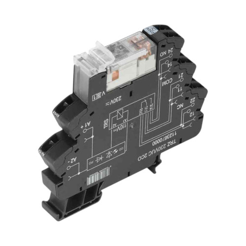Weidmuller TRZ Interface Relay, DPDT, 8A, 24-230V AC/DC Coil, 250V AC Switching, Tension-clamp, TS 35 Mount