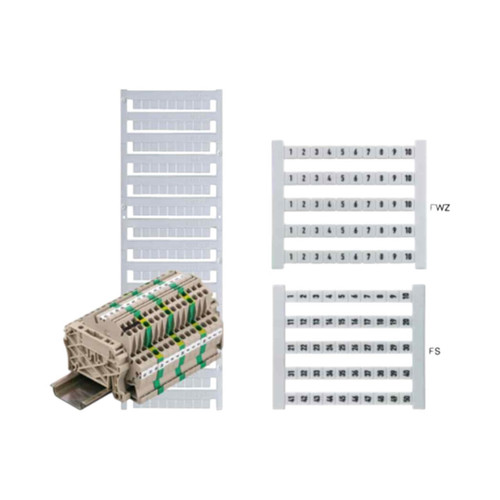 Weidmuller DEK Terminal Marker, 5x5mm, White, Snap-On for Terminal Blocks, Numbered 81-90, Vertical Text
