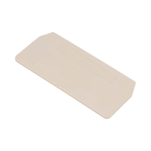 Weidmuller ZAP/TW 2 DB End and Partition Plate for Z Series Terminal Blocks, Snap-On, Beige
