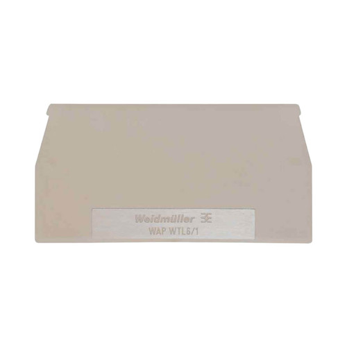 Weidmuller WAP WTL6/1 EN End Plate, Beige, Snap-On, for WTL 6/1 EN Test-Disconnect Terminal Blocks