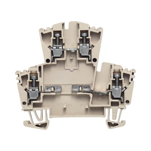 Weidmuller WDK 2.5/D/3 Double-Level Terminal Block, 2.5mm², 24A, 400V, Screw Connection, 3 Diodes, Beige, TS35