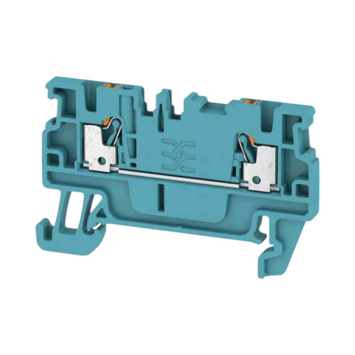Weidmuller A2C 1.5 BL Feed-Through Terminal Block, 1.5mm², 17.5A, 500V, Push-In, 2 Connections, Blue, TS 35