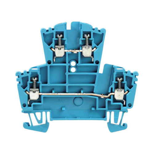 Weidmuller WDK 2.5 BL Double-Level Terminal Block, 2.5mm², 24A, 400V, Screw Connection, Blue, TS 35 Mount